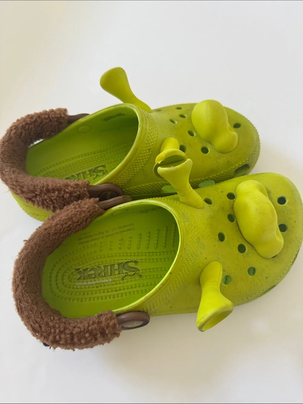 CROCS x DreamWorks Shrek Lime Green Fleece-Lined Clogs Youth Size 3